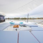 Comfortable benches of the Lagoon 46 Iconic foredeck
