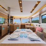 Luminous and inviting salon of the Lagoon 46 Iconic sailing catamaran