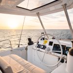 Helm station of the Bali 4.4 sailing catamaran