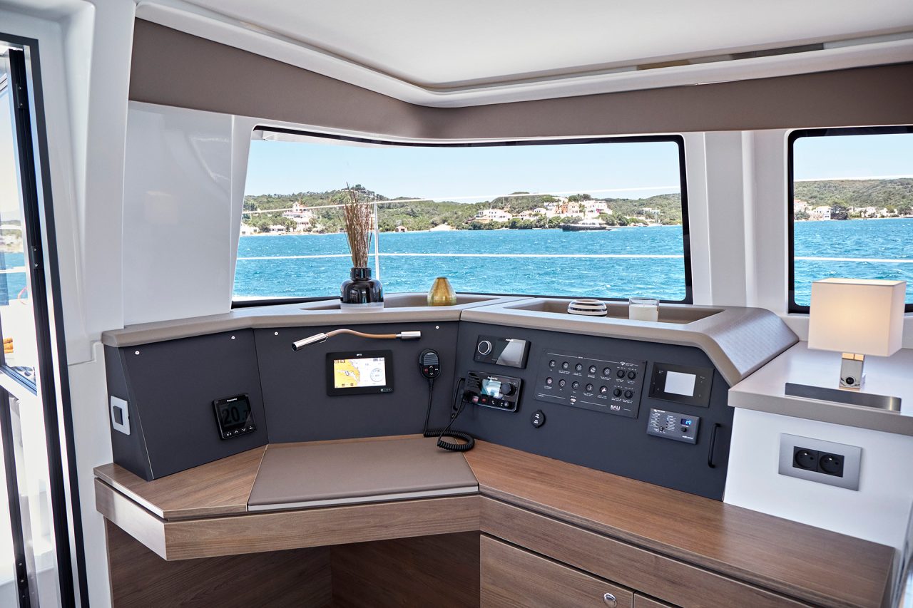 High quality radio station aboard the Bali 4.4 sailing catamaran