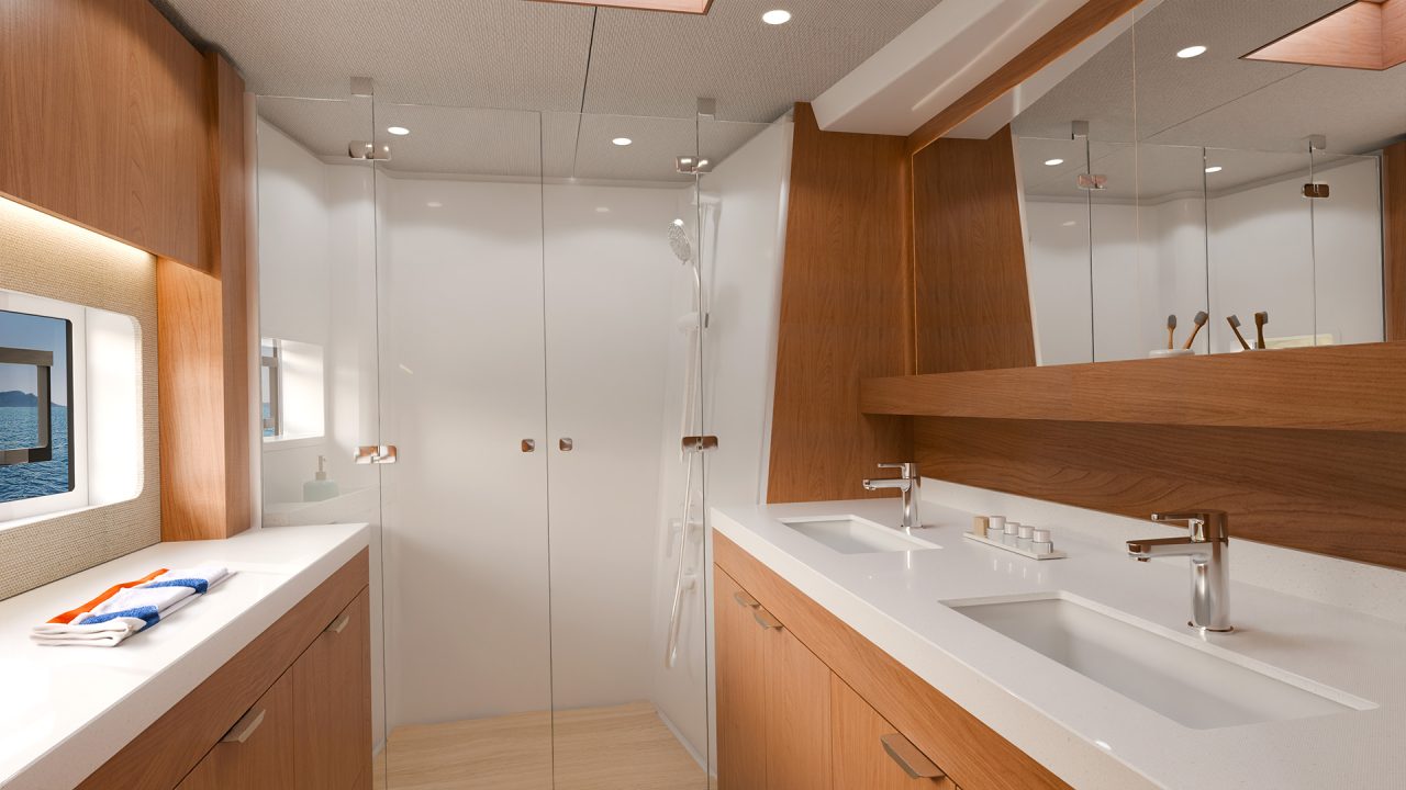 Interior picture of a Bali 5.2 cabin bathroom