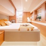 Interior picture of a cabin aboard the Bali 5.4 sailing catamaran