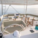 Luminous flybridge of the Bali 5.4 with an amazing horizon view