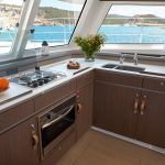 Smart and fully equiped galley of the Bali Catspace Sailing catamaran
