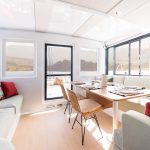 Cozy and luminous salon of the Bali Catspace sailing catamaran