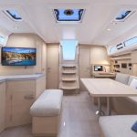 Interior view of the spacious and luminous main deck of the Oceanis 40.1