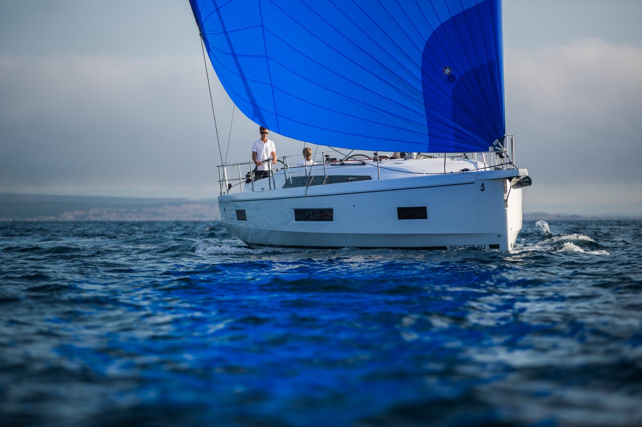 Beneteau Oceanis 40.1 sailing in deep blue sea