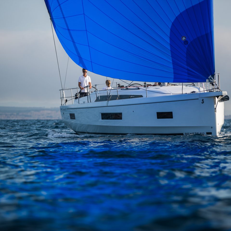 Beneteau Oceanis 40.1 sailing in deep blue sea
