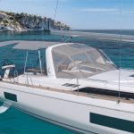 Cockpit of the Oceanis 52 with the hard top on
