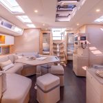 Comfortable and inviting saloon aboard the Dufour 48 sailing monohull