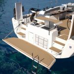 Convenient and modulable swimdeck of the Dufour 54 sailing monohull