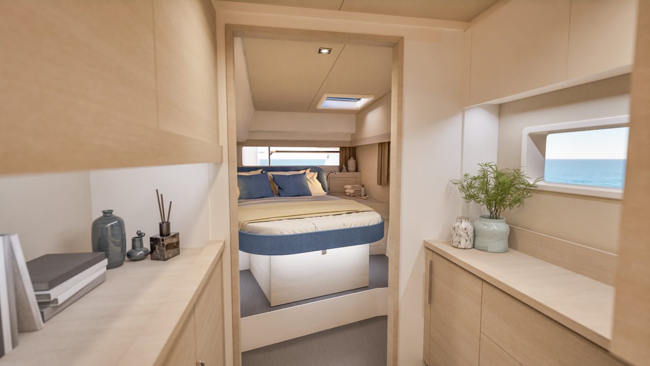 Luminous and comfortable saloon of the Fountaine Pajot NEW 44 sailing catamaran