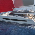 Spacious cockpit of the Fountaine Pajot NEW 44 sailing catamaran