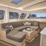 Luminous and comfortable saloon of the Fountaine Pajot NEW 44 sailing catamaran