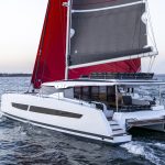 Fountaine Pajot shipyard, the new Fountaine Pajot 51, south Brittany on march 7, 2022, photo © Jean-Marie LIOT - www.jmliot.com