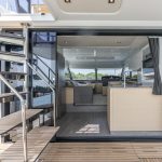 Comfortable cockpit of the Fountaine Pajot MY5 power catamaran