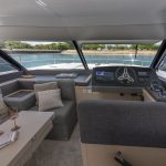 Through view of the amazing salon of the Fountaine Pajot MY5 with a 360 degrees sea view