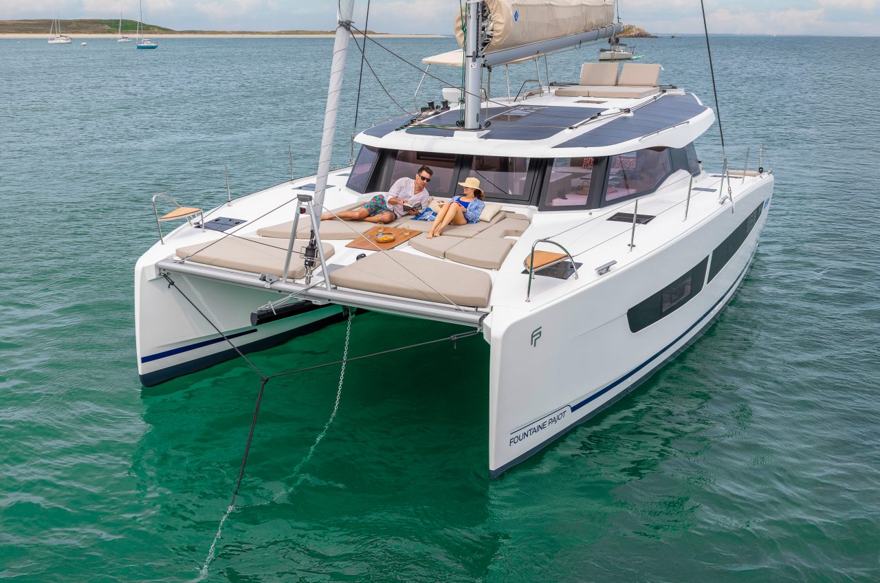 Fountaine Pajot NEW 41 sailing with a father and his daughter at the helm
