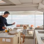 4 cabins and 2 bathroom layouts of the Fountaine Pajot NEW 41 sailing catamaran