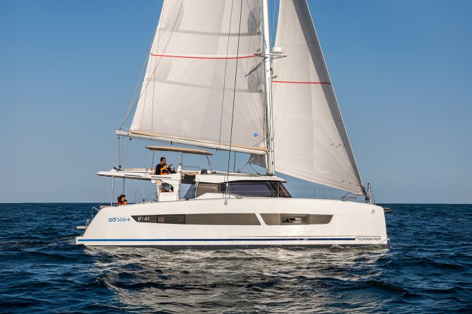 Fountaine Pajot NEW 41 sailing with a father and his daughter at the helm