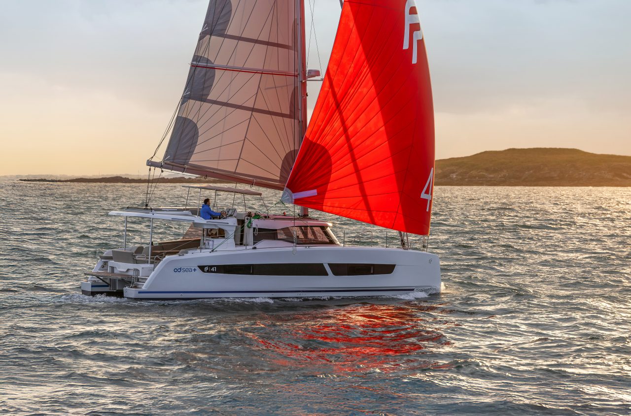 Fountaine Pajot NEW 41 sailing with a father and his daughter at the helm