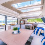 Interior layout of the Fountaine Pajot Tanna 47 sailing catamaran