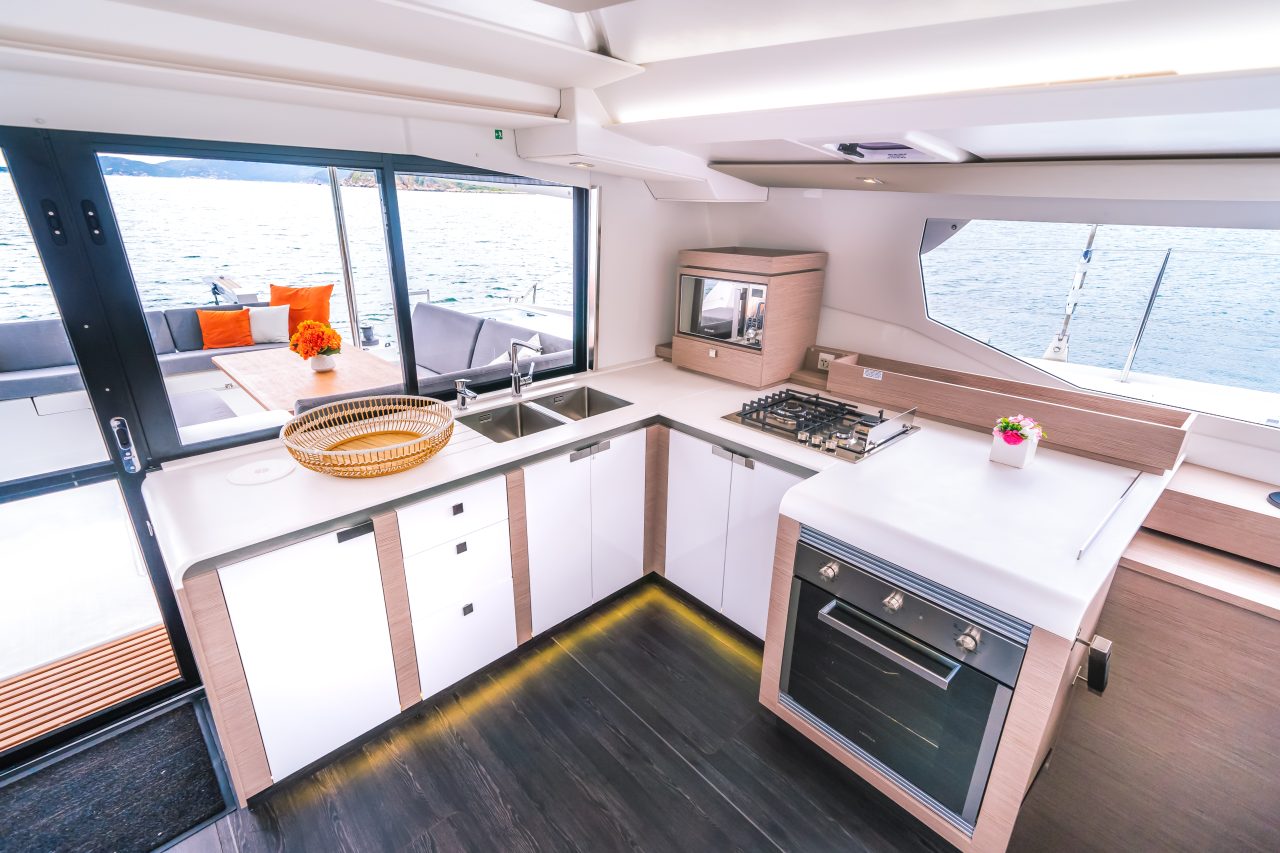 3 cabins layout of the Fountaine Pajot Tanna 47 sailing catamaran