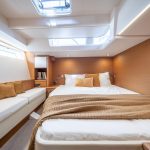 Interior picture of a luxurious Jeanneau Yacht 65 cabin