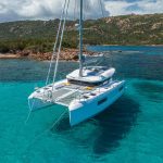 Comfortable foredeck of the Lagoon 38 sailing catamaran