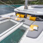 Comfortable foredeck of the Lagoon 38 sailing catamaran
