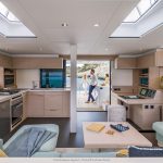 Interior layout of the Lagoon 55 sailing catamaran