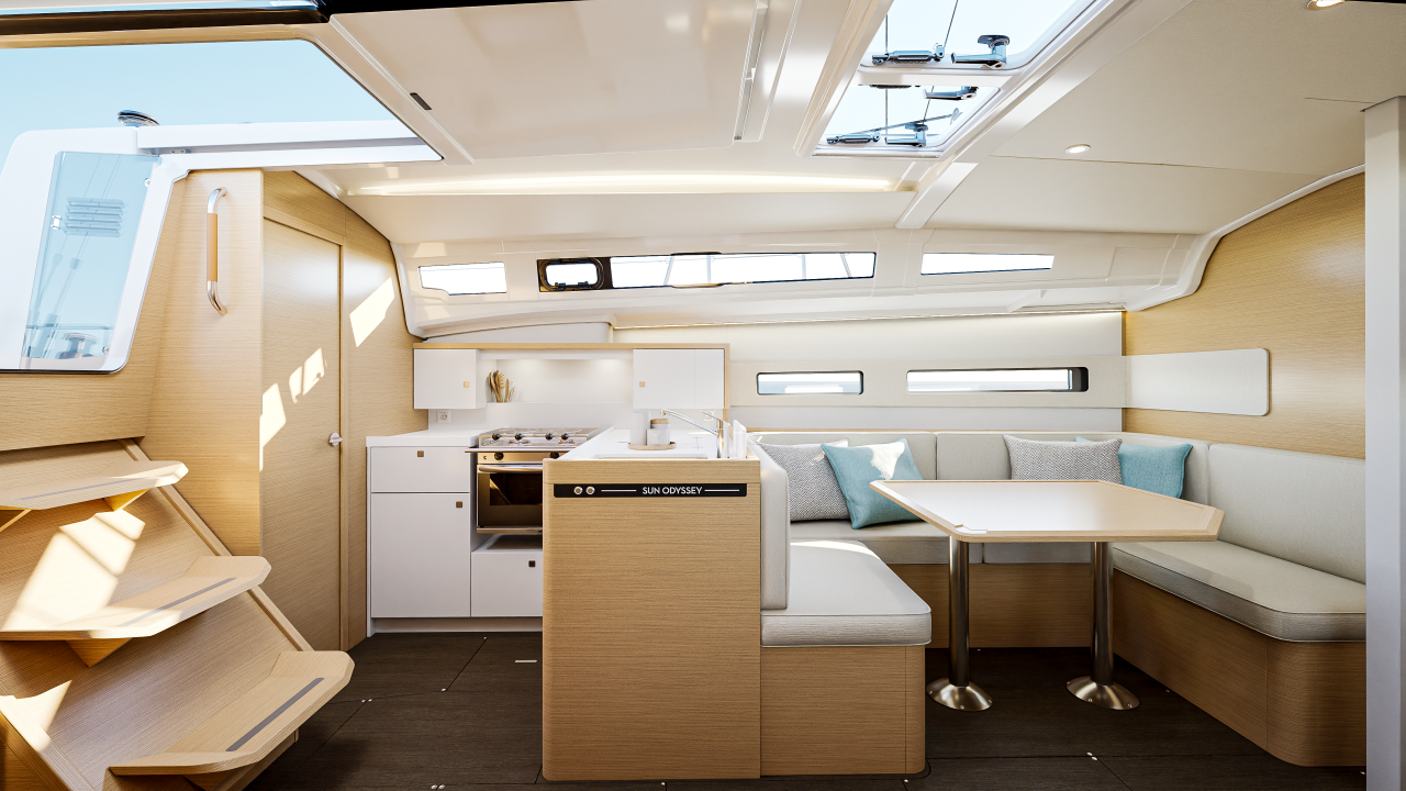 Interior of the Sun Odyssey 415 sailing monohull