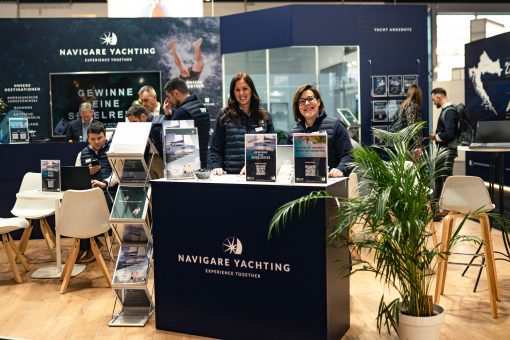 Navigare Yachting's stand at the Düsseldorf Boat Show.