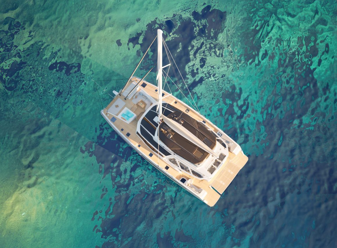 FPY 70S top view of catamaran