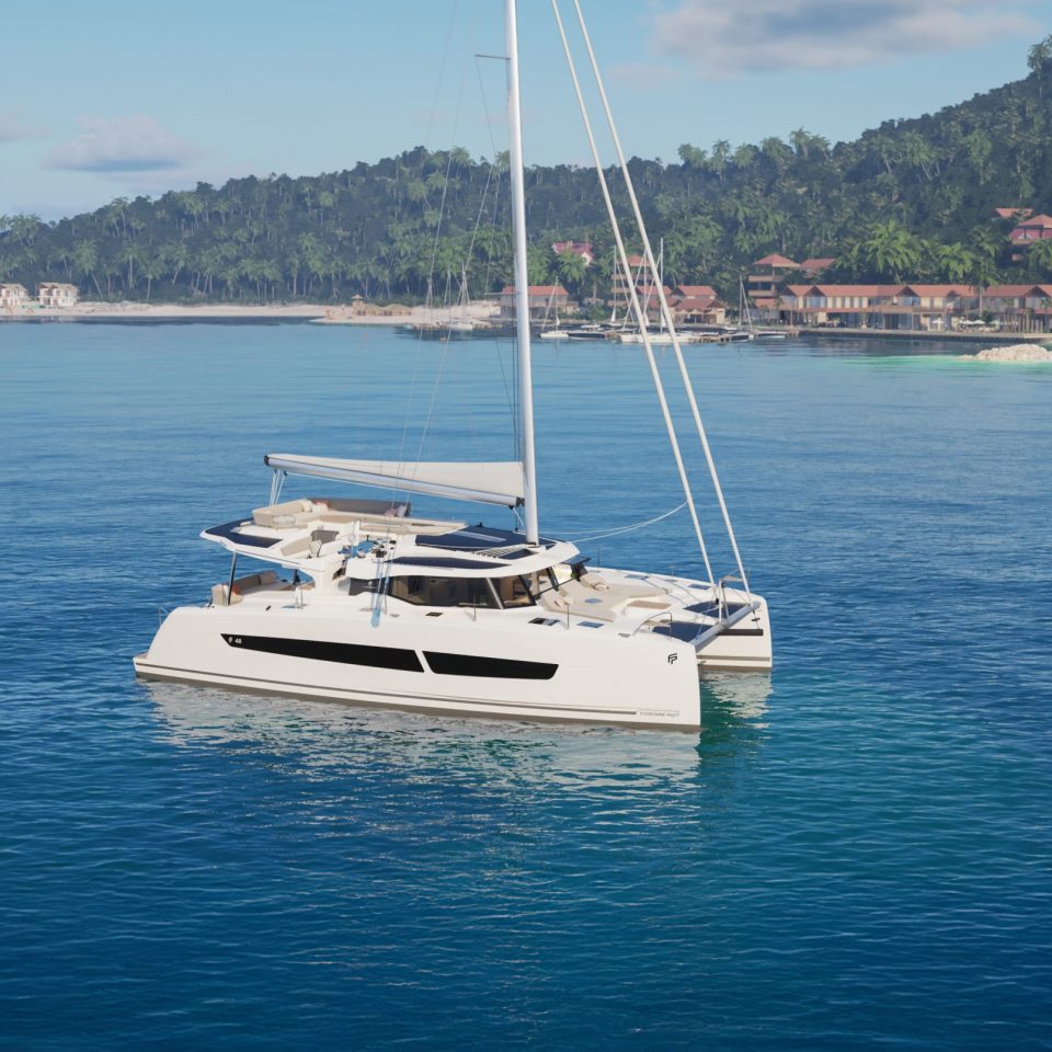 Fountaine Pajot 48 exterior view under sail