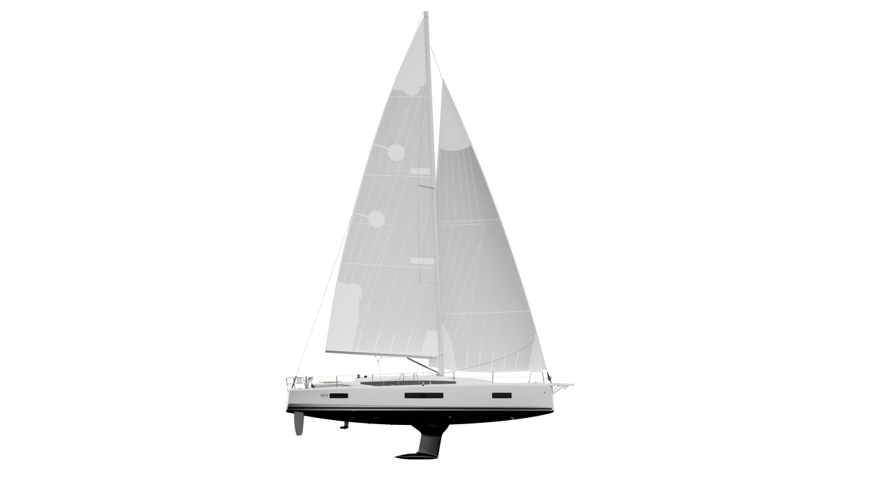 Jeanneau Sun Odyssey 455 with sails up