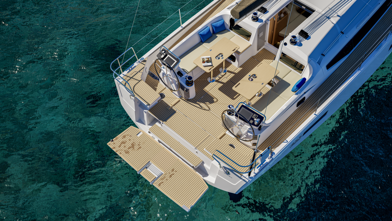Jeanneau SO 455 aft cockpit and swim platform