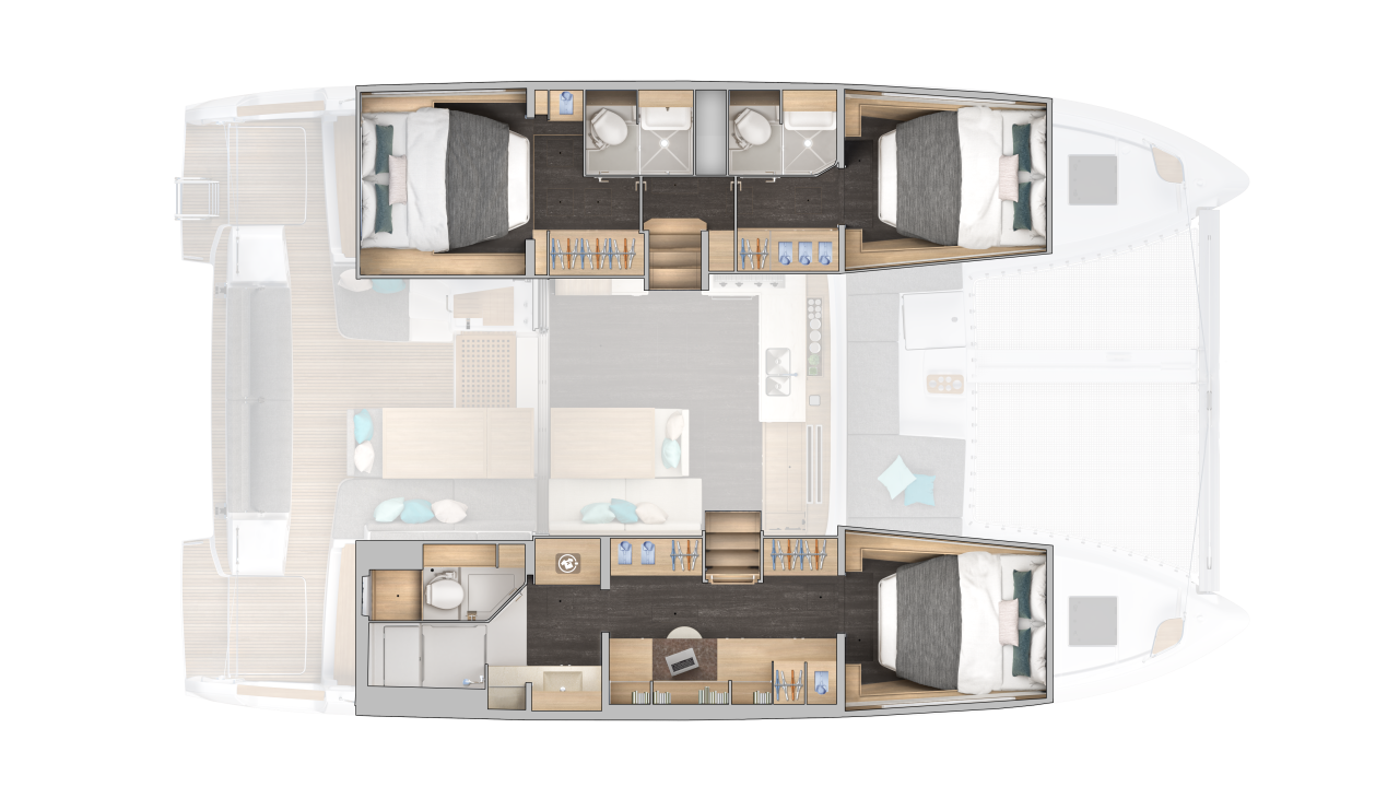 lagoon 43 Owner's Version cabin layout