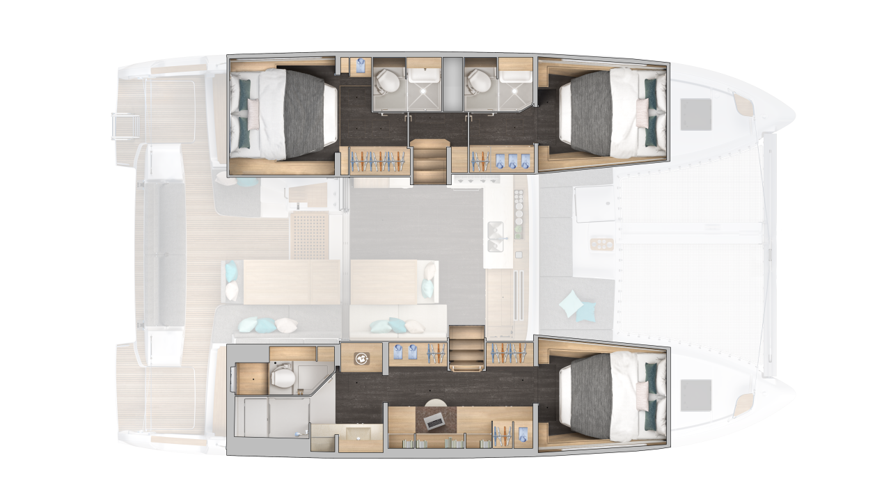 lagoon 43 Owner's Version cabin layout