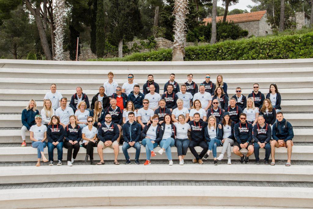 Navigare Yachting employees gathered