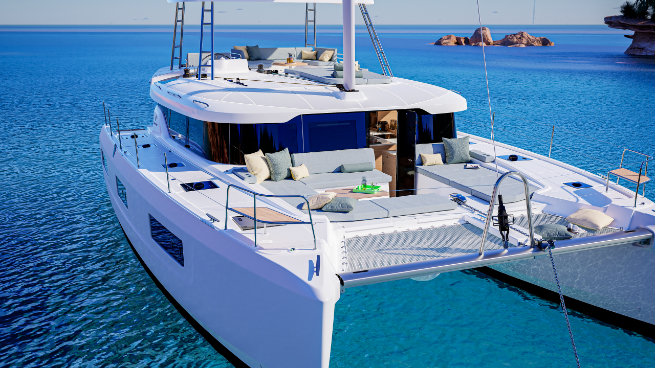 Lagoon 47 foredeck