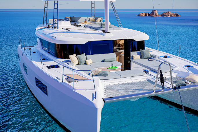 Lagoon 47 foredeck