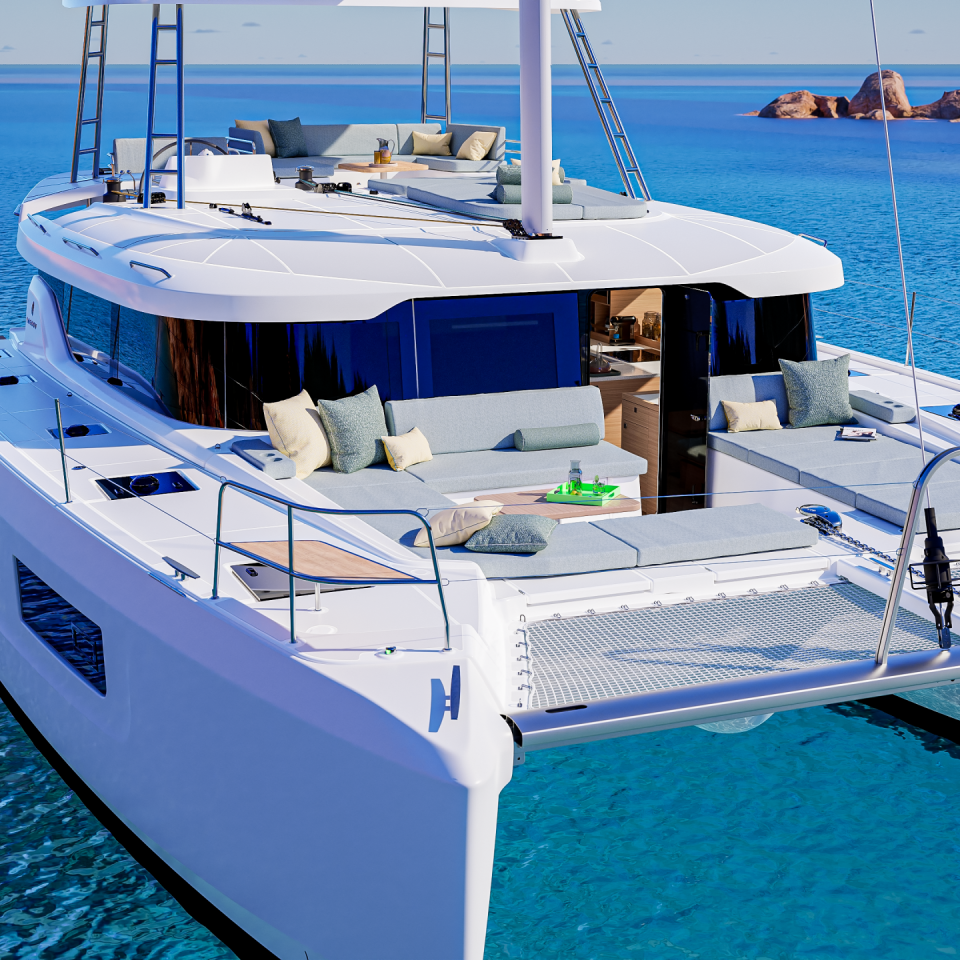 Lagoon 47 foredeck