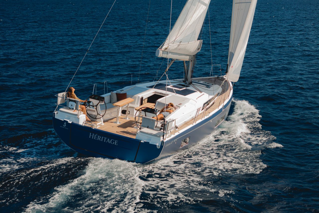 Aerial view of the Beneteau Oceanis 47